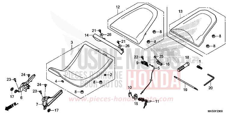 SITZ von Africa Twin Mechanik GRAND PRIX RED (R380B) von 2020